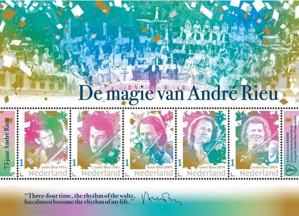 2024 Vel Andre Rieu Persoonlijke Postzegels Postfris., Postzegels en Munten, Verzenden, Postfris