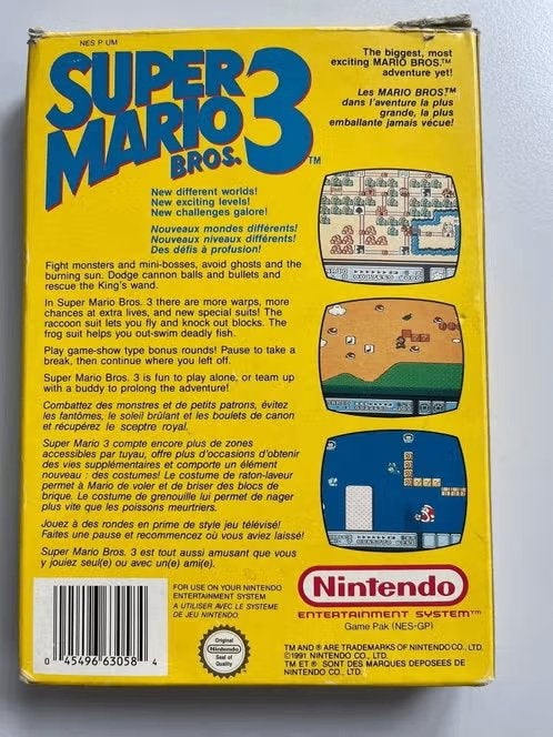 Super Mario Bros. 3 Nintendo NES PAL CIB, Spelcomputers en Games, 1 speler, Ophalen of Verzenden, Zo goed als nieuw, Vanaf 3 jaar