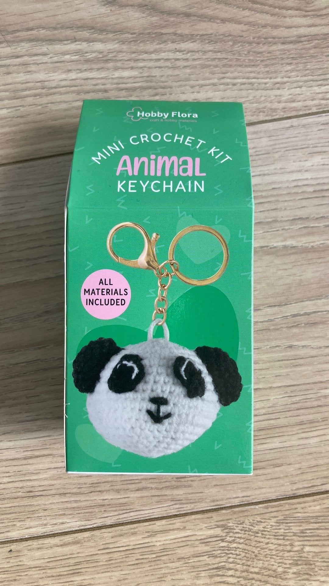 Panda sleutelhanger haakset, Ophalen of Verzenden, Nieuw, Haken, Wol of Garen