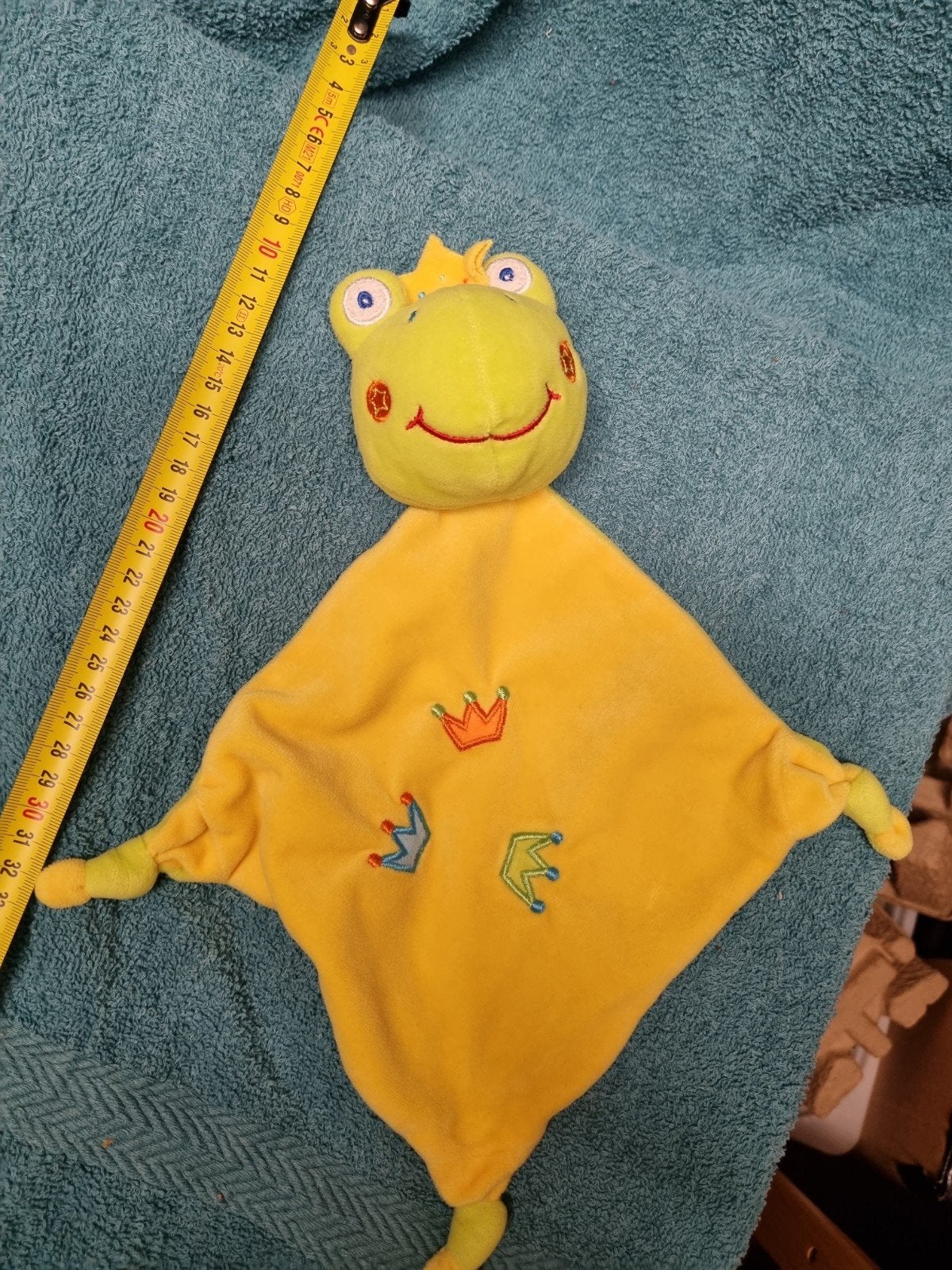 Kikker knuffel doekje groen geel nr 10, Ophalen of Verzenden, Nieuw, Kikker