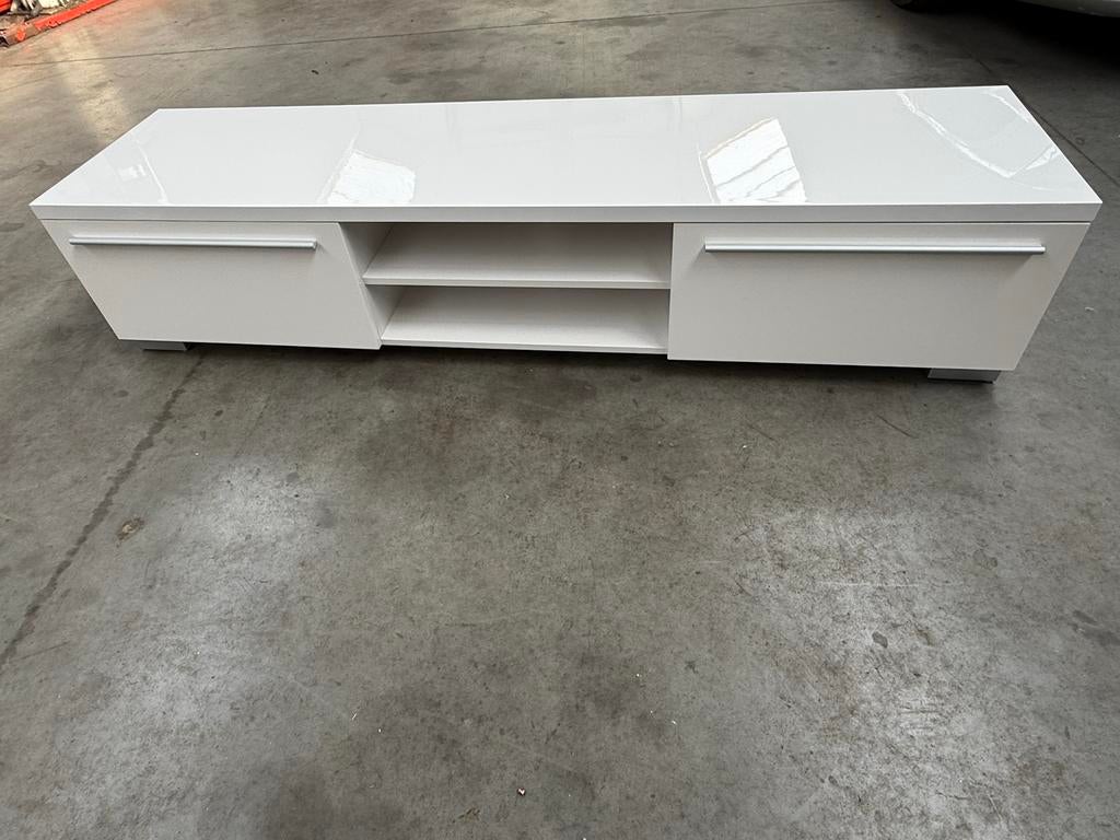Modern wit tv-meubel 180x45x40 cm - Ophangbaar, Huis en Inrichting, Ophalen, 150 tot 200 cm, Zo goed als nieuw, Minder dan 100 cm