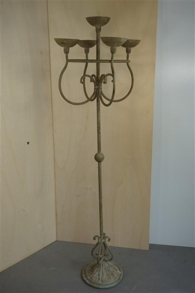 Hoge metalen Franse kandelaar, Antiek en Kunst, Ophalen, Koper of Brons