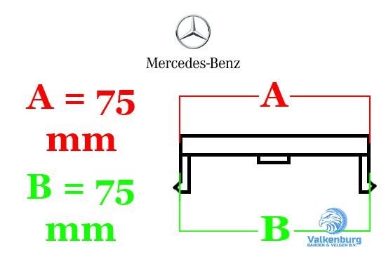 ORIGINELE Mercedes Benz naafkap naafdop zwart chroom, Gebruikt, -, -, Ophalen of Verzenden