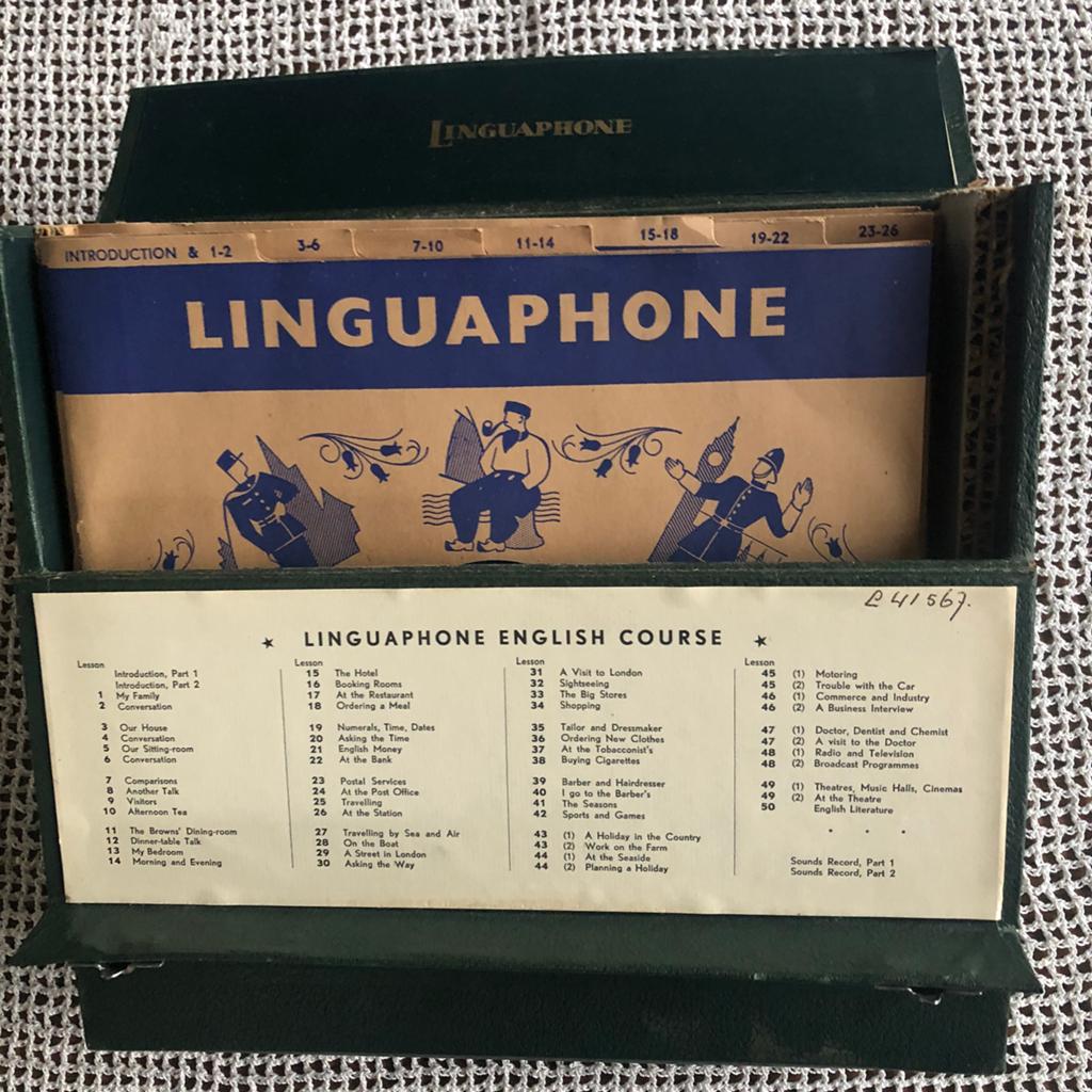 Linguaphone 16 vinylplaten, Engelse taalcursus, Verzenden, Gebruikt, Overige formaten
