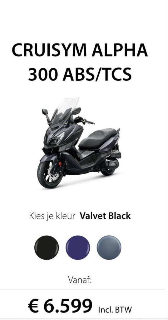 SYM Cruisym Alpha 300 ABS/TCS, Niet ingevuld, Overige modellen, 300 cc, Elektrisch