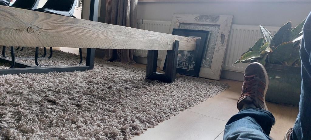 Houten tv meubel met metalen onderstel, Ophalen