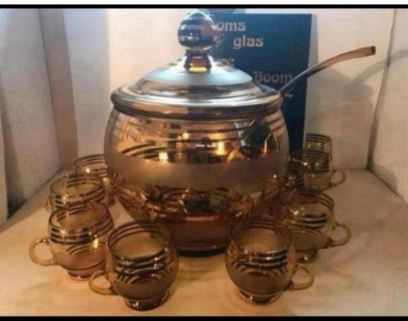Booms , Antieke Bowlset met gouden banden 10 delig, Antiek en Kunst, Ophalen of Verzenden