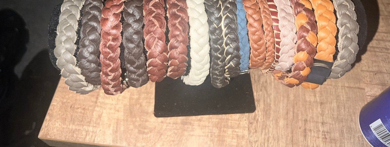 Armbaden van echt leer, Rvs sluiting., Ophalen of Verzenden