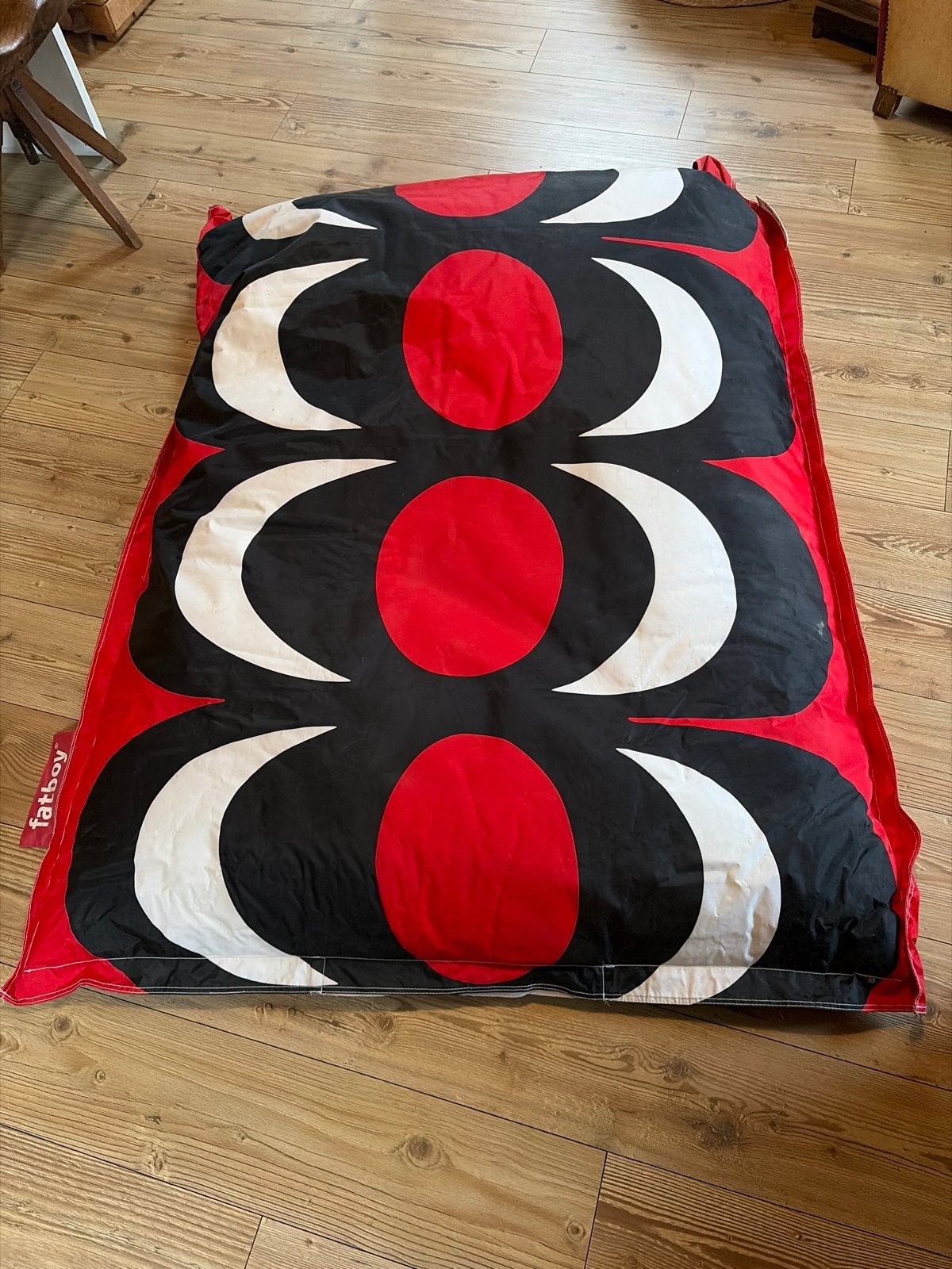 Fatboy Zitzak Kussen 130x160cm - Rood/Zwart/Wit, Ophalen, Gebruikt, Meerkleurig, Zitzak