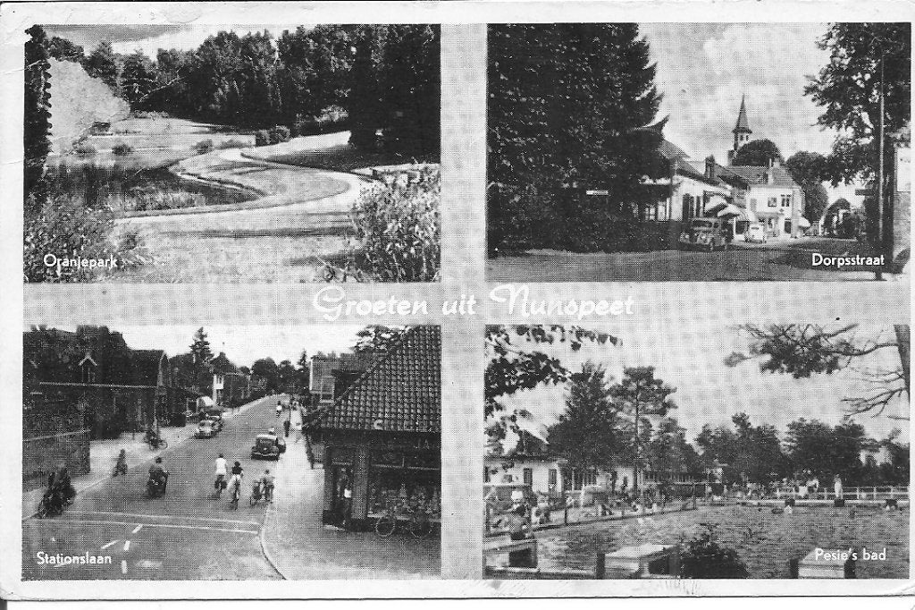 Oude ansichtkaart Groeten uit Nunspeet., Ophalen of Verzenden, 1960 tot 1980, Gelopen, Gelderland