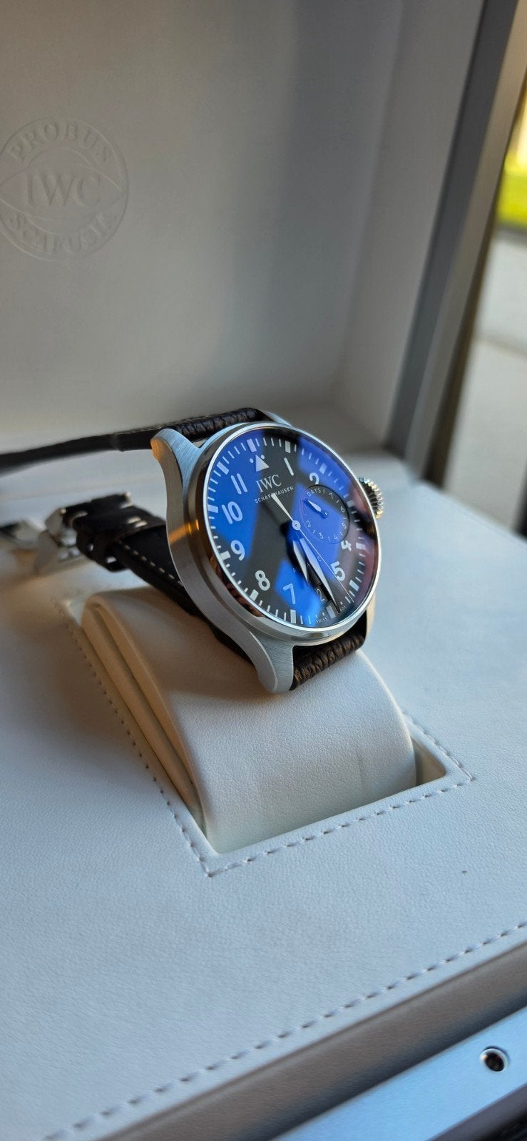 IWC Big Pilot IW500912 - onder garantie, Ophalen of Verzenden, Zo goed als nieuw, Leer, Overige merken