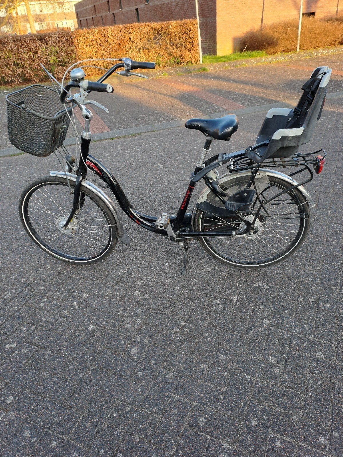 Sparta Moederfiets 26 inch met kinderzitje en 7 versnel.., Ophalen, Sparta, Gebruikt, Velgrem
