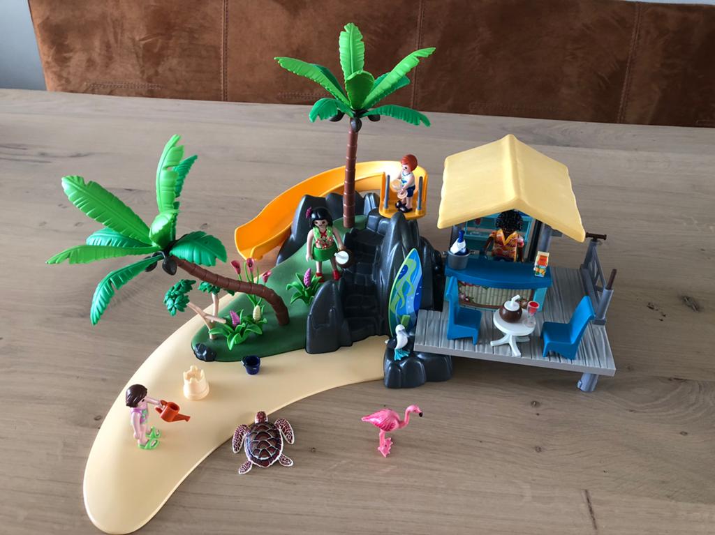 Playmobil vakantie eiland met strandbar, Ophalen, Gebruikt