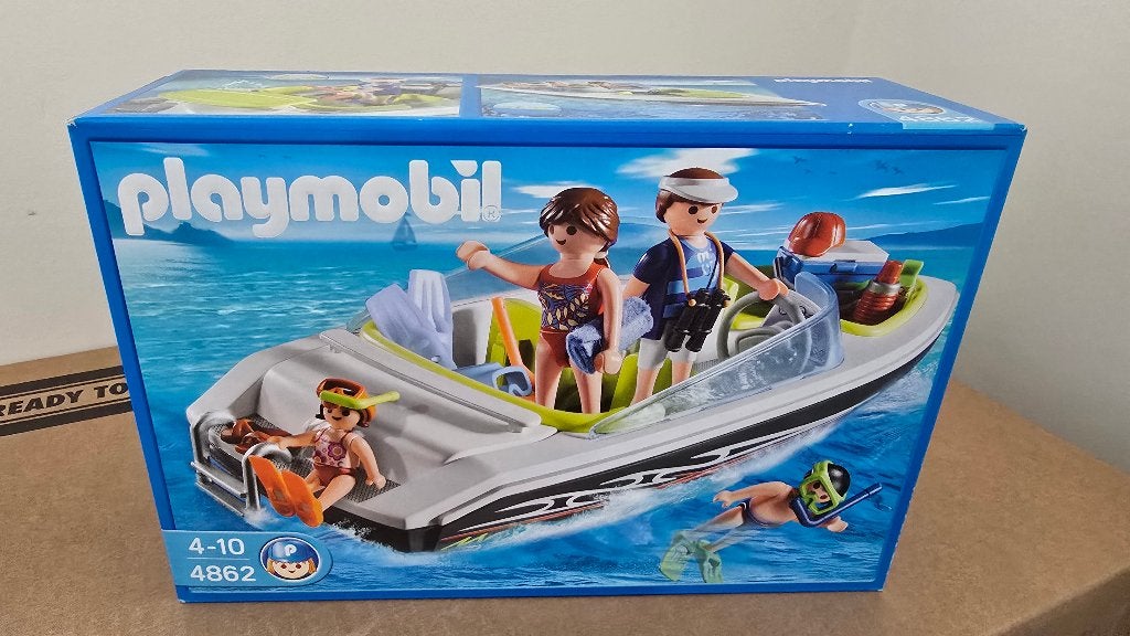 Playmobil 4862 Speedboot zwart nieuw in doos, Complete set, Nieuw, Ophalen of Verzenden, Boot/Schip