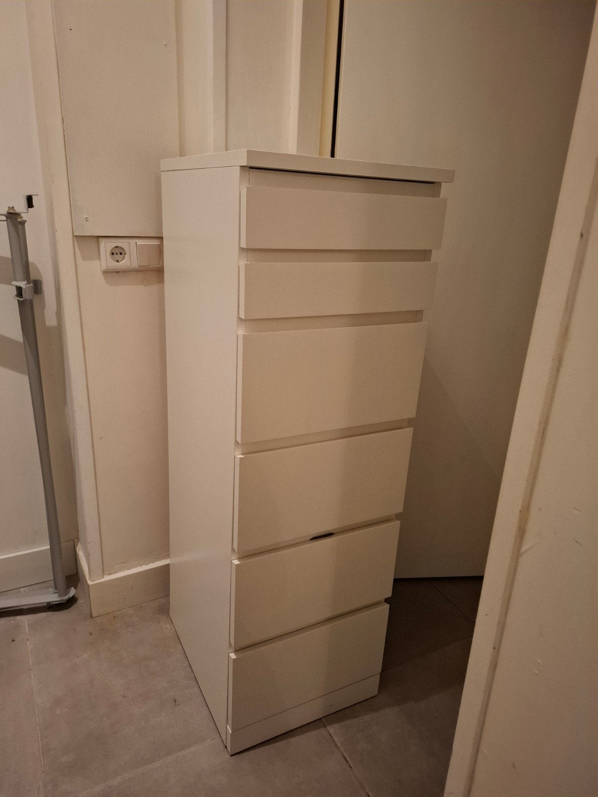 Ikea Malm Witte ladekast met 6 laden, Ophalen, Minder dan 50 cm, Gebruikt, 5 laden of meer
