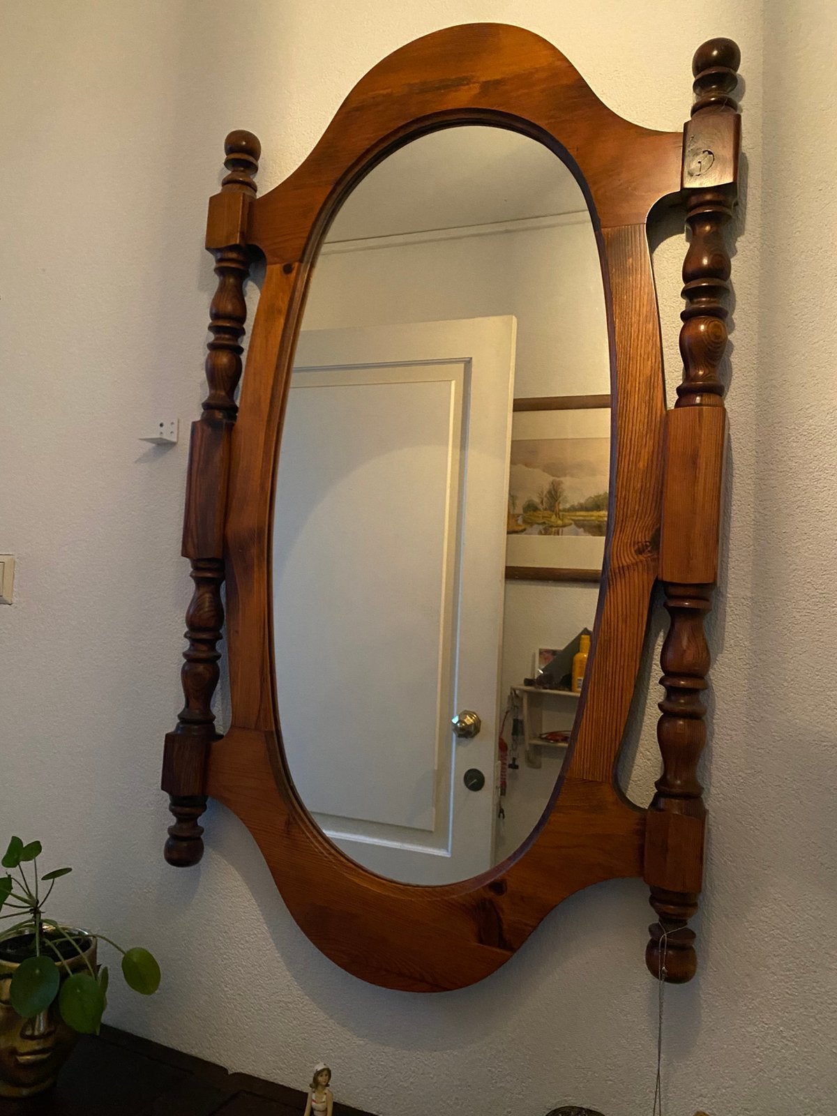 Antieke houten spiegel, Ophalen