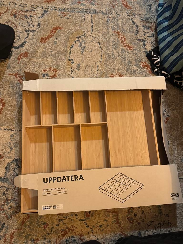 Uppdatera cutlery organizatior IKEA licht bamboe, Ophalen, Zo goed als nieuw, Hout