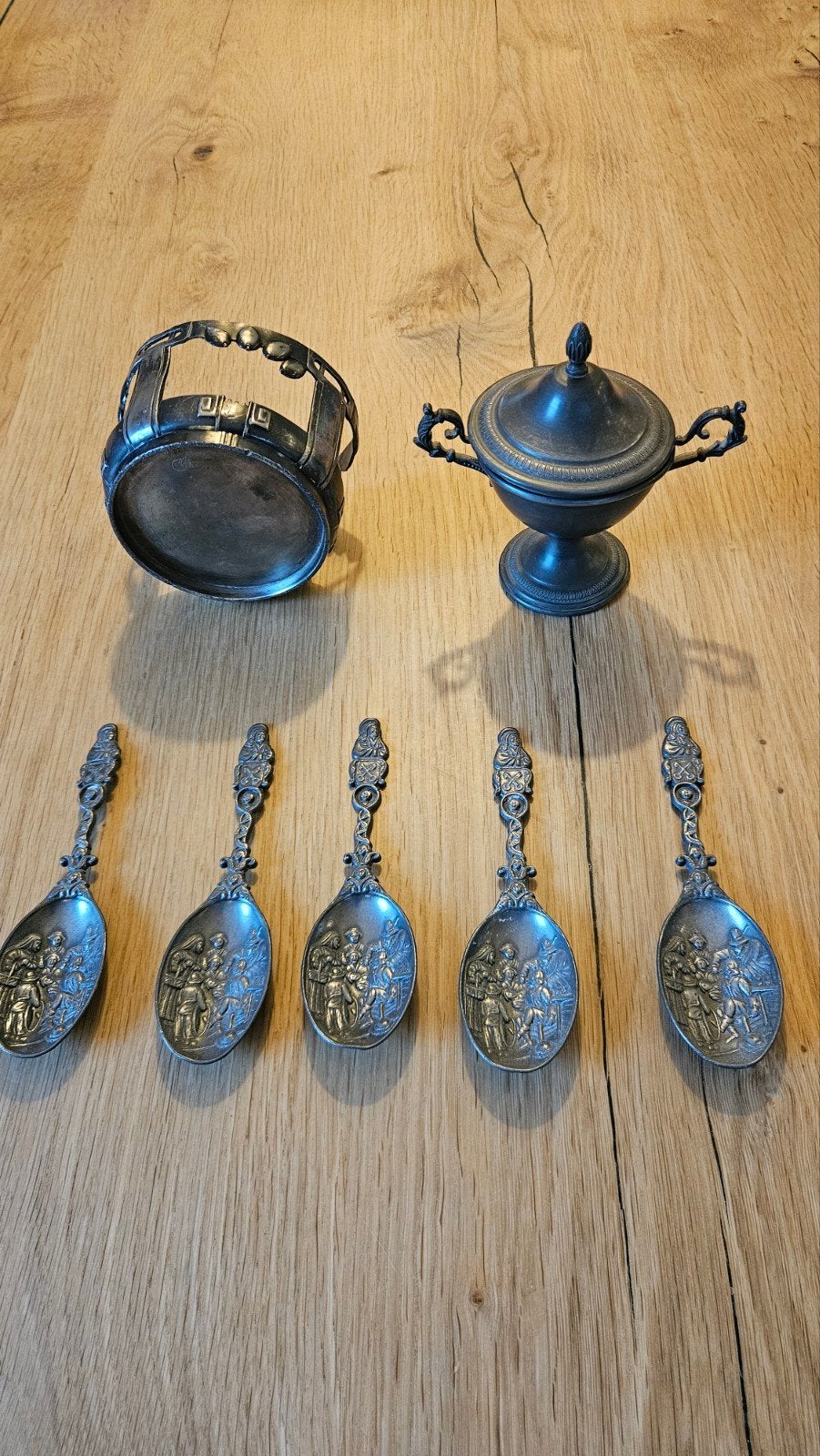 Antieken tinnen set (1900), Antiek en Kunst, Ophalen of Verzenden