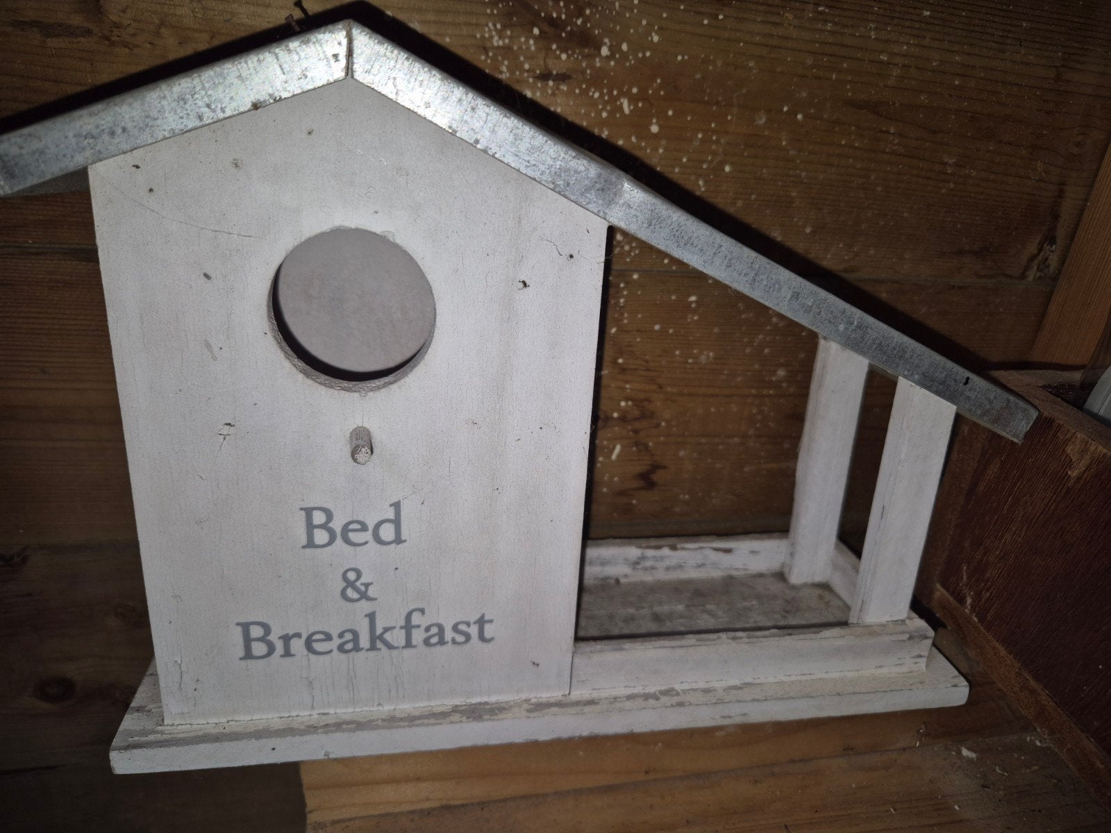 Decoratief vogelhuisje 'Bed & Breakfast', Hout, Gebruikt, Ophalen of Verzenden, Landelijk