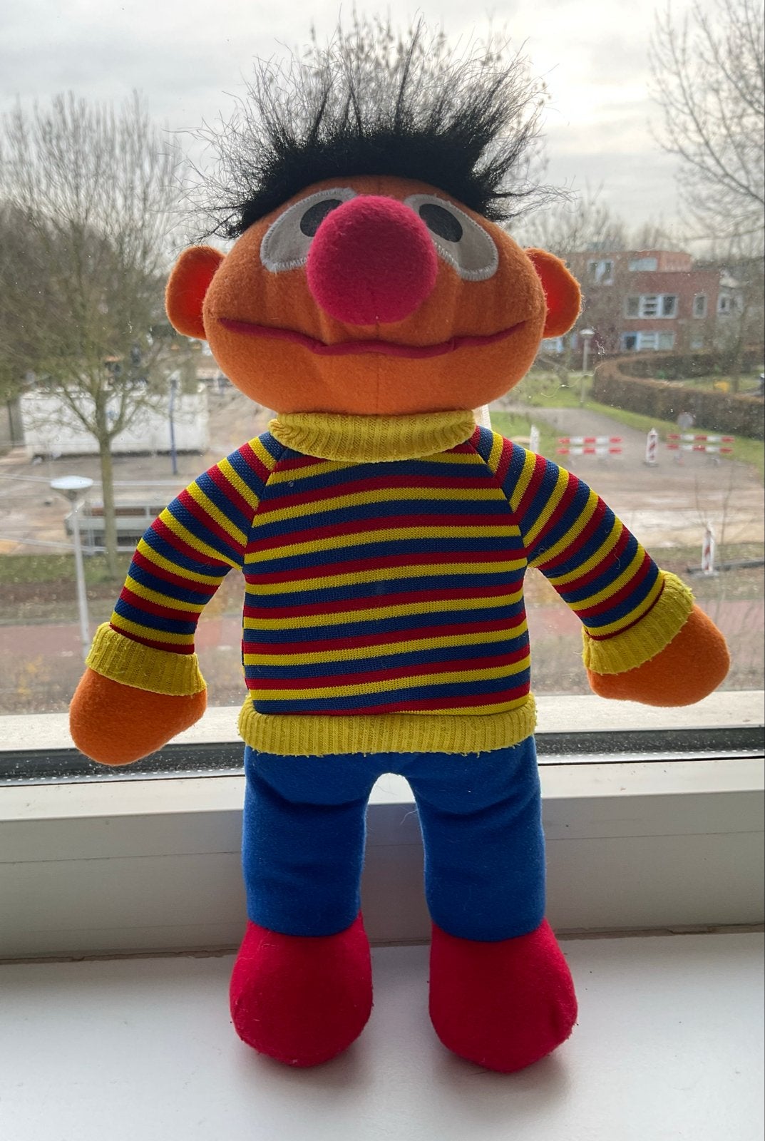 Vintage Sesamstraat Bert Knuffel - Jim Henson 1992, Oranje, Gebruikt, Overige merken, Overige karakters