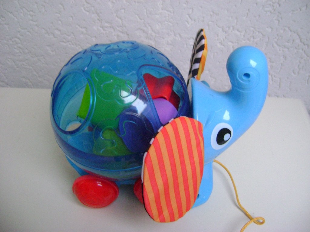 playgro voortrek olifant met ronddraaiende bal comp 6vormen, Ophalen of Verzenden, Zo goed als nieuw, Overige typen, Met wieltjes