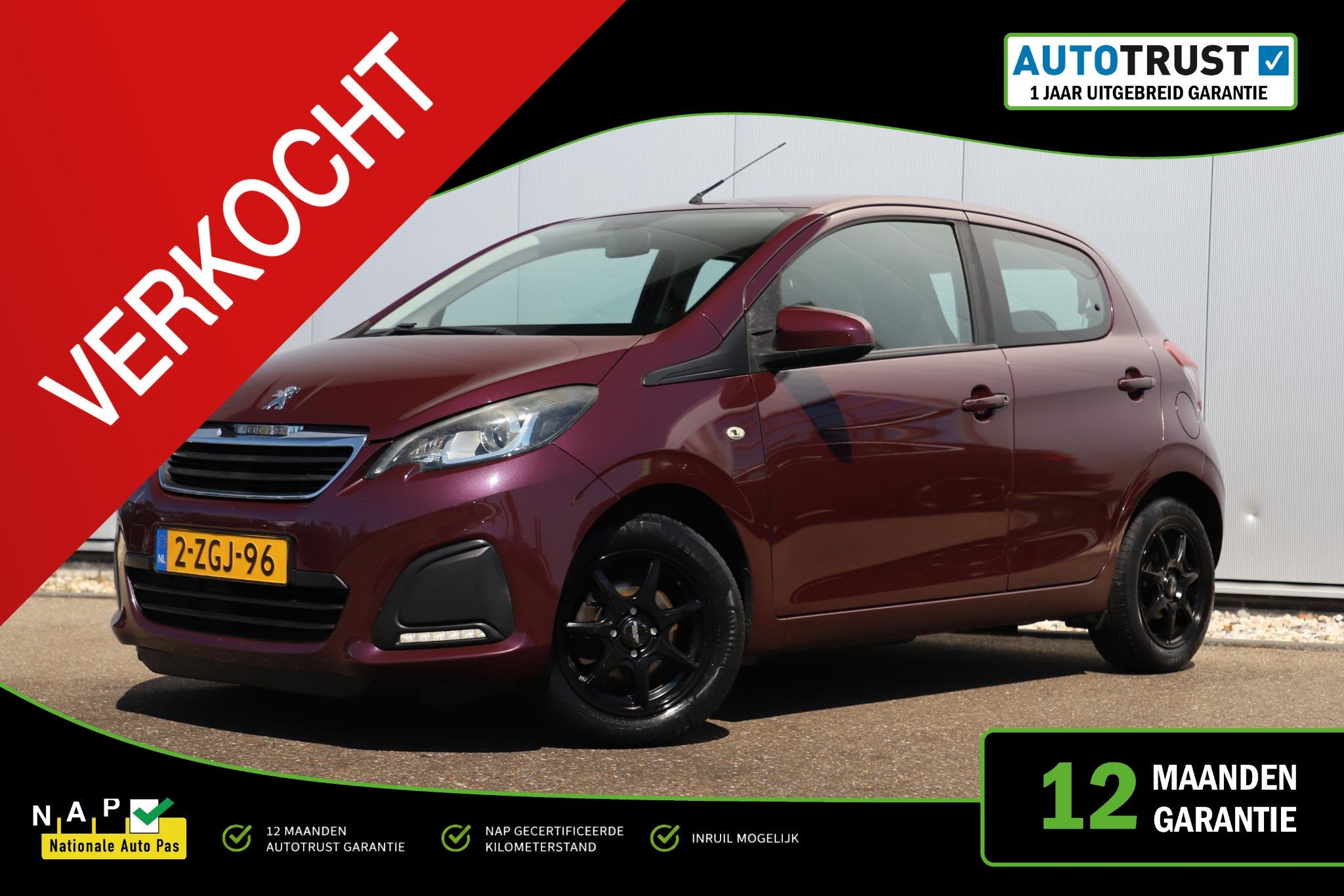 Peugeot 108 1.0 e-VTi Active Radio Bluetooth LMV Elektrische, Auto's, Peugeot, Voorwielaandrijving, Stof, Gebruikt, Euro 6