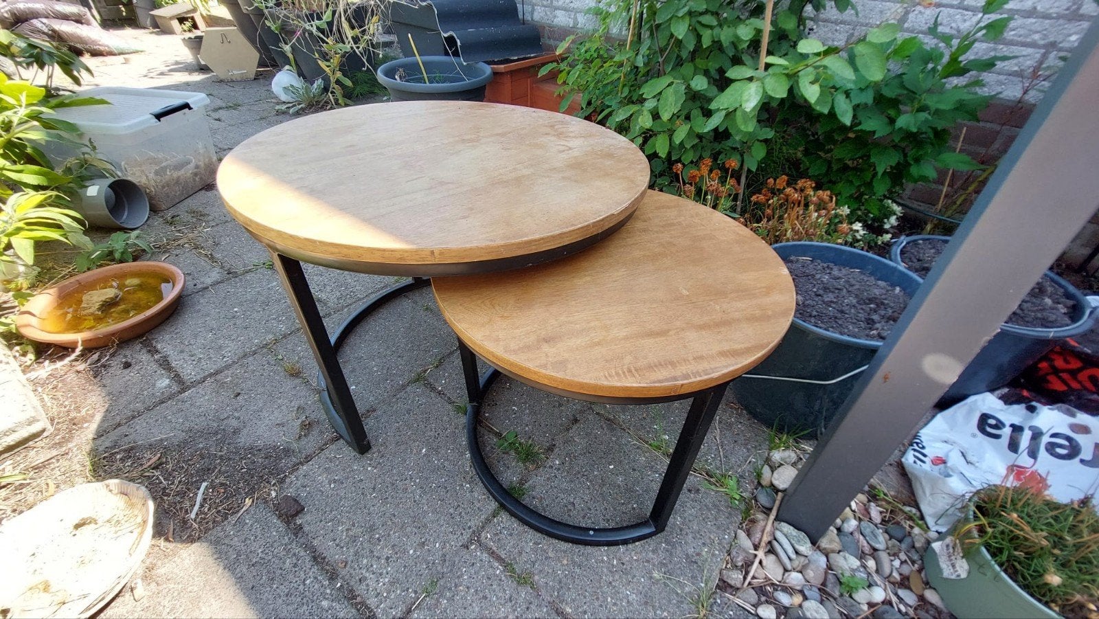 Set van 2 ronde salontafels, Minder dan 50 cm, Gebruikt, Modern, Industrieel, Rond