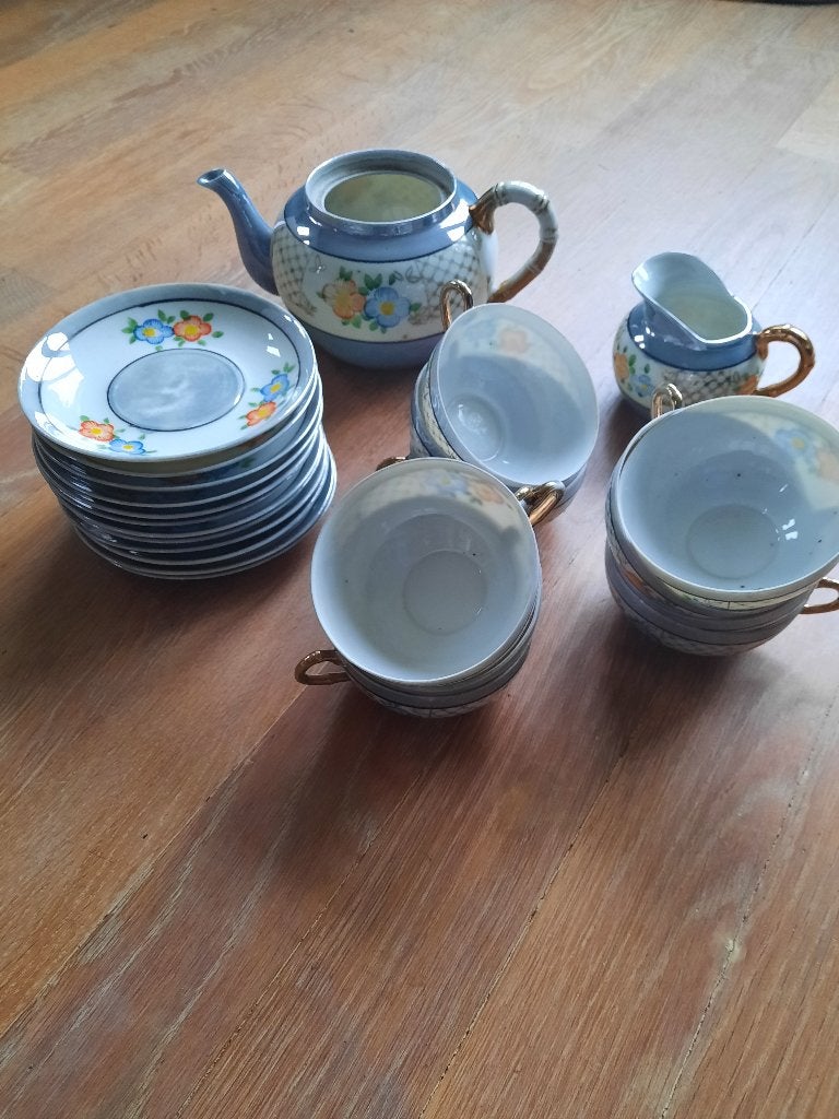 Japanse Kutani eierschaal theeset kopjes en schotels, Antiek en Kunst, Ophalen of Verzenden