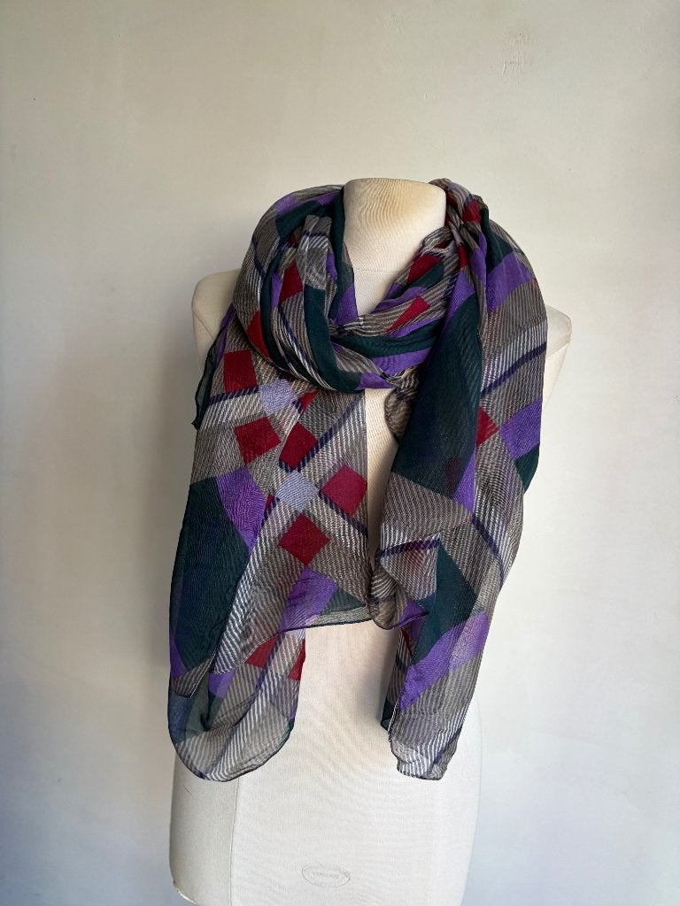 maxmara max mara sjaal sportmax sjaal ruit, Verzenden, Nieuw, Sjaal, Maat 46/48 (XL) of groter