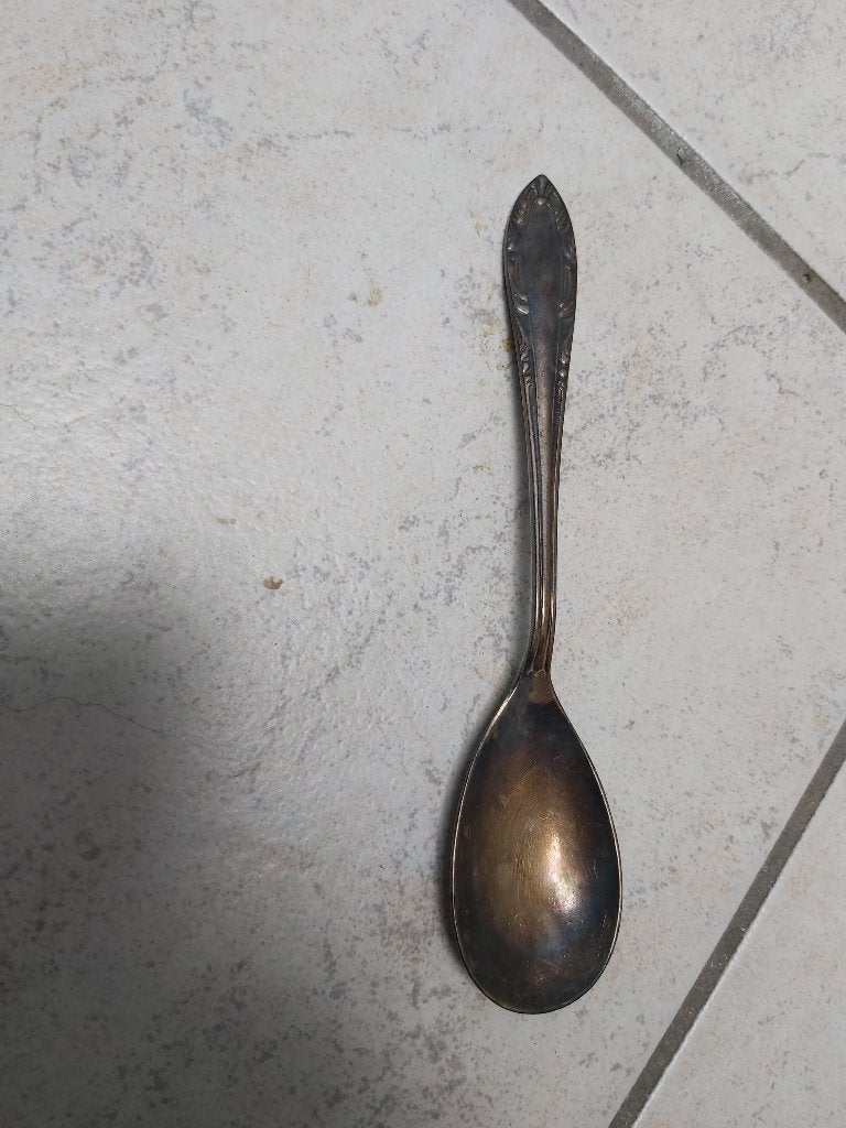 Verzilverde lepel van Sola, Gebruikt, Sola, Los bestek, Ophalen of Verzenden