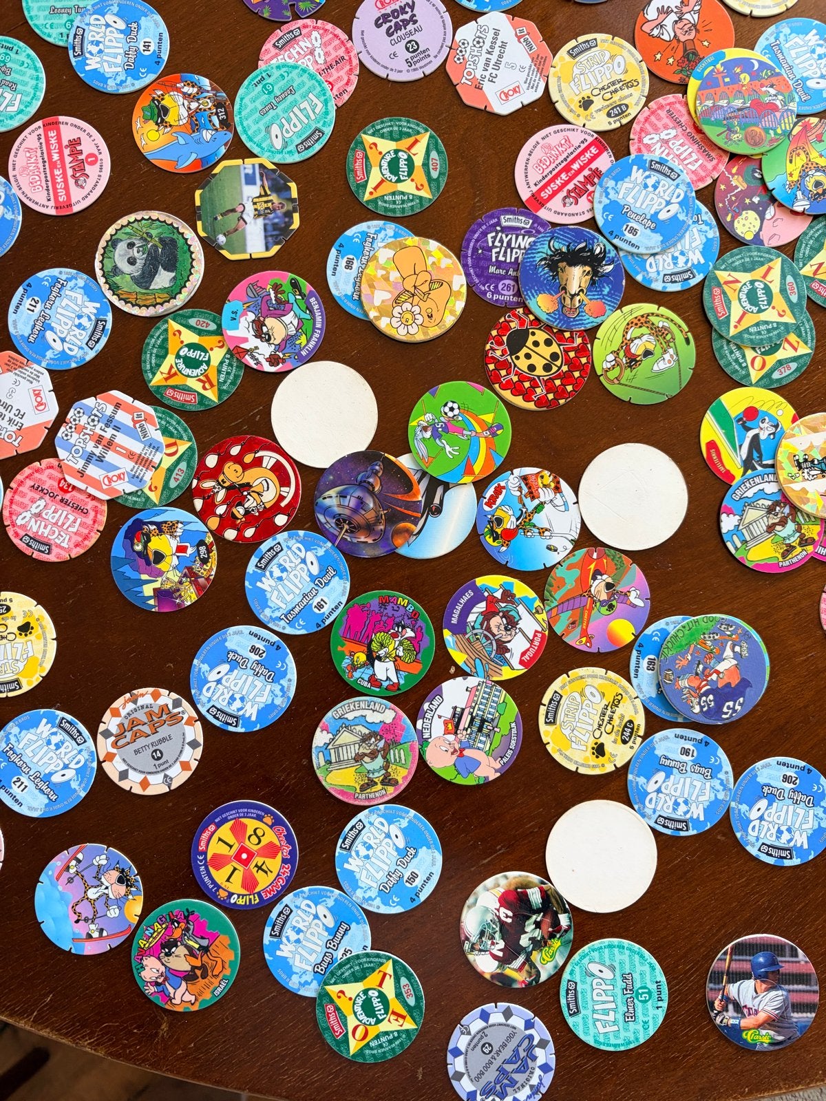 Flippo's, Topshots, Merlin Street Fighter, jam caps - lijst, Ophalen of Verzenden, Adventure, Verzameling