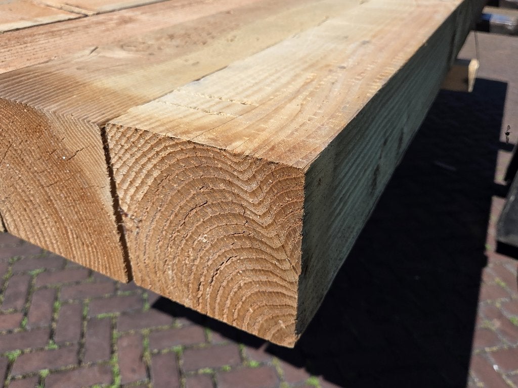 7 Douglas palen 15x15 cm fijnbezaagd / 4.00 m lang nr: TB22, Ophalen, Nieuw, 250 cm of meer, Palen