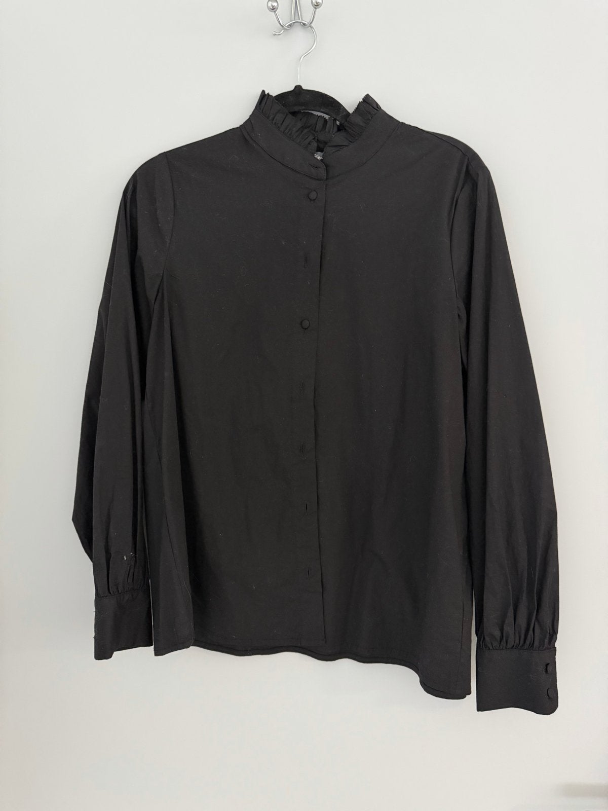 Geisha zwarte blouse met ruches, maat M/38, Kleding | Dames, Blouses en Tunieken, Ophalen of Verzenden, Zo goed als nieuw, Maat 38/40 (M)
