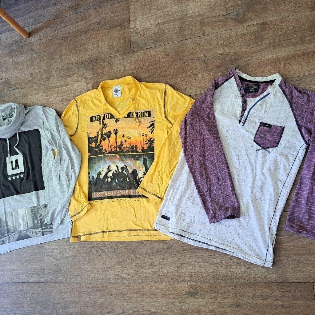 3 longsleeves mt. M, Maat 48/50 (M), Geel, Ophalen of Verzenden, Zo goed als nieuw