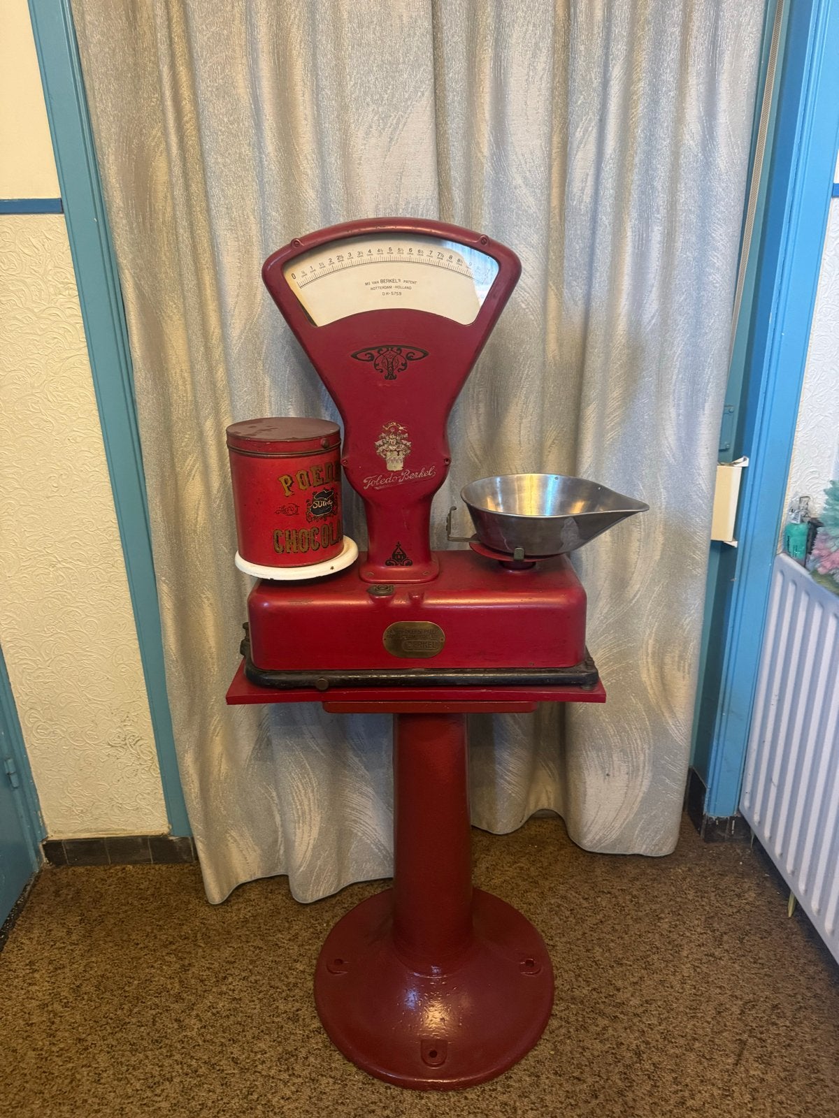 Antieke Berkel Weegschaal - Rood - Van Berkel's Patent, Ophalen
