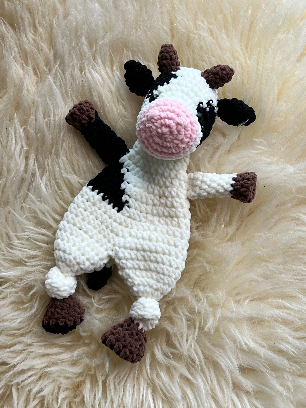 Handgemaakt Gehaakt Knuffeldoekje Koe | Lovey, Verzenden, Nieuw, Overige typen