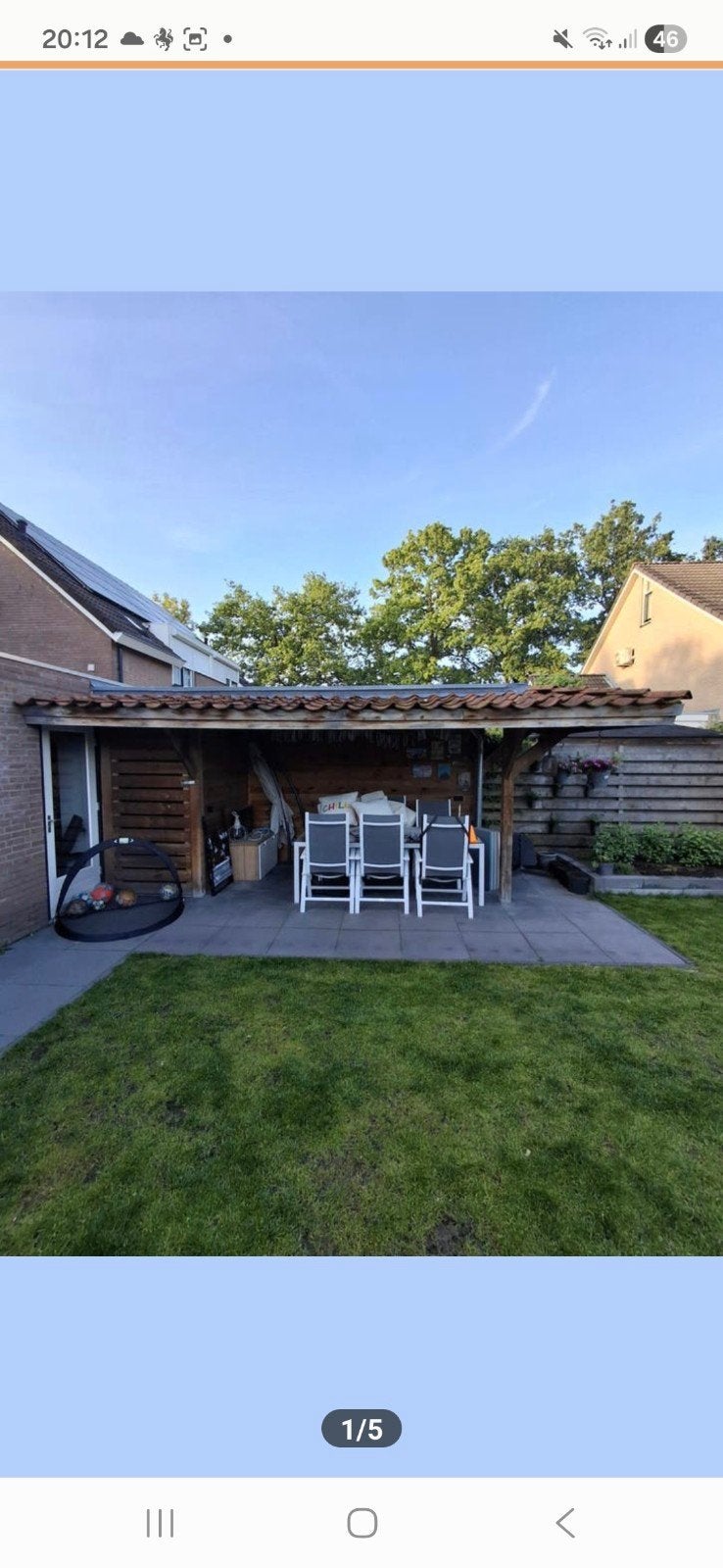 Koopje overkapping 6 x 3,3 mtr. Zelf afbreken vanaf 27 juli., Ophalen, Veranda