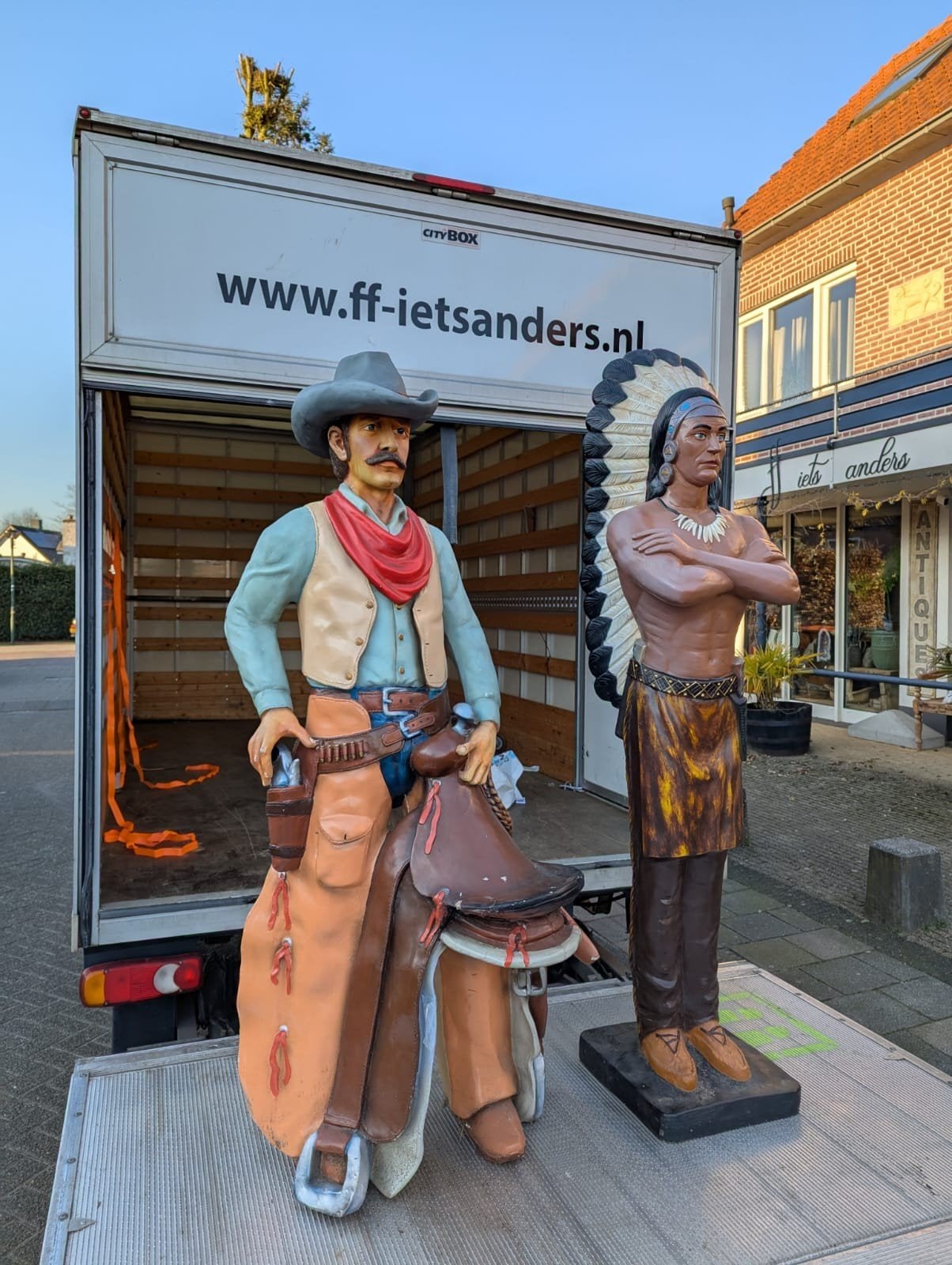 Indianen cowboy beelden levensgroot hout en polyester, Ophalen of Verzenden, Ff ietsanders, Info@ff-ietsanders.nl, 5051CM