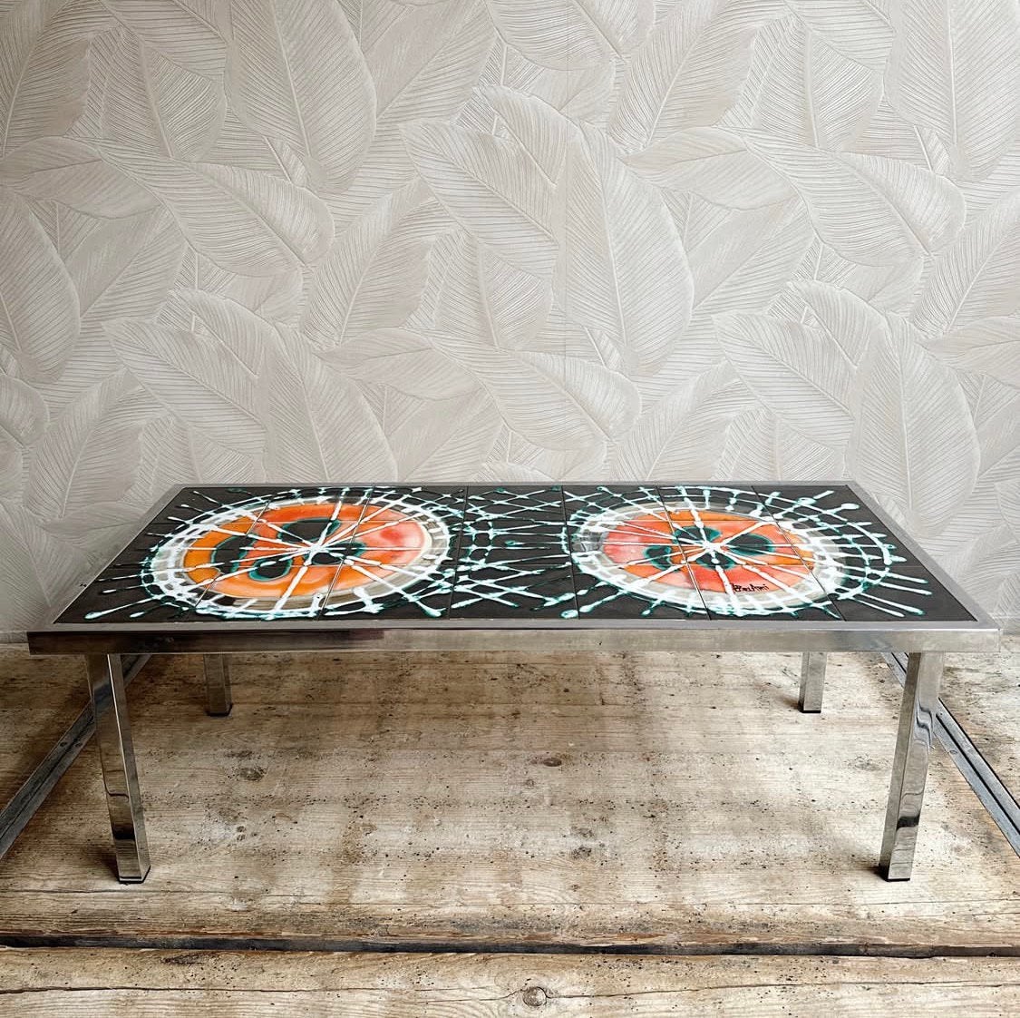 Vintage koffietafel Juliette Belartie ( barstje in tegel), Ophalen, Zo goed als nieuw, X, X
