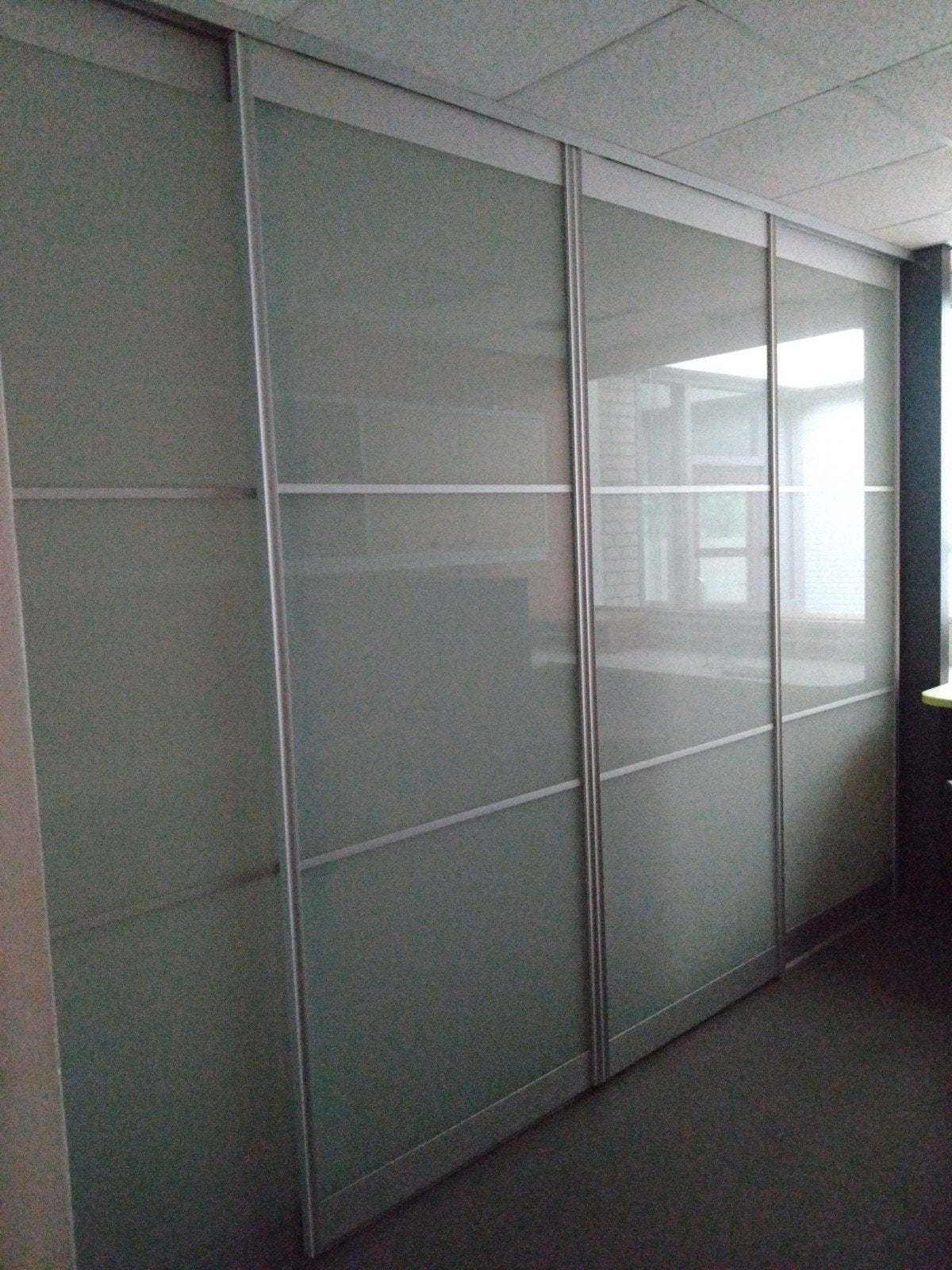 Schuifdeurkast glaze schuifwand B377cm xH260,5cm, Ophalen, Strak, 200 cm of meer, 200 cm of meer