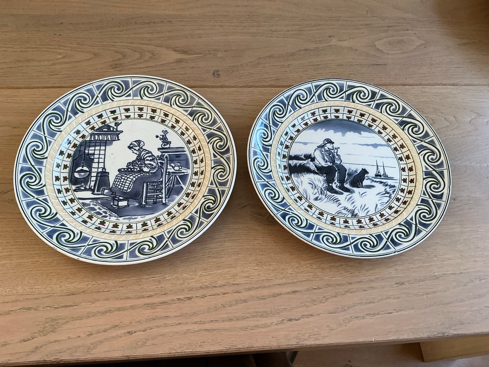 Twee antieke Franz Ant. Mehlem Bonn wandborden, Antiek en Kunst, Ophalen of Verzenden