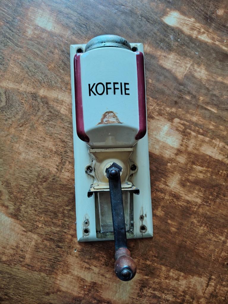 Antieke wandkoffiemolen - Vintage koffiemolen, Ophalen of Verzenden