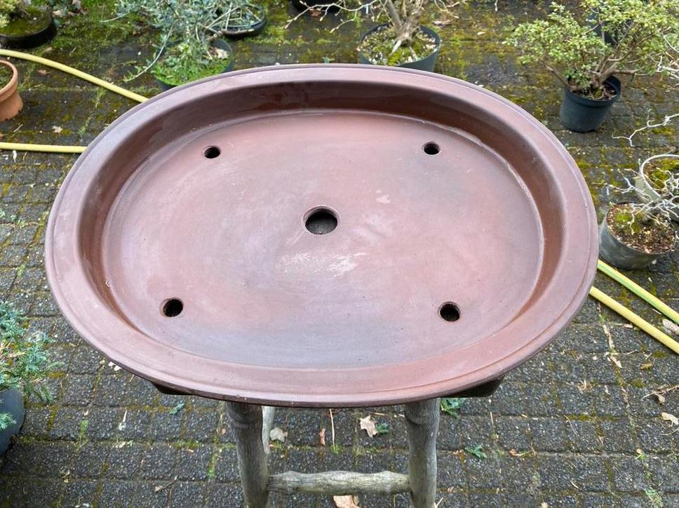 Bonsai zeer grote ongeglazuurde schaal, Ophalen, Steen, Minder dan 30 cm, Rond