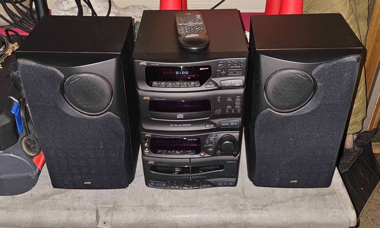 JVC  CA-S700R stereo set met speakers en afstandbediening..., Ophalen, Gebruikt, JVC, Microset