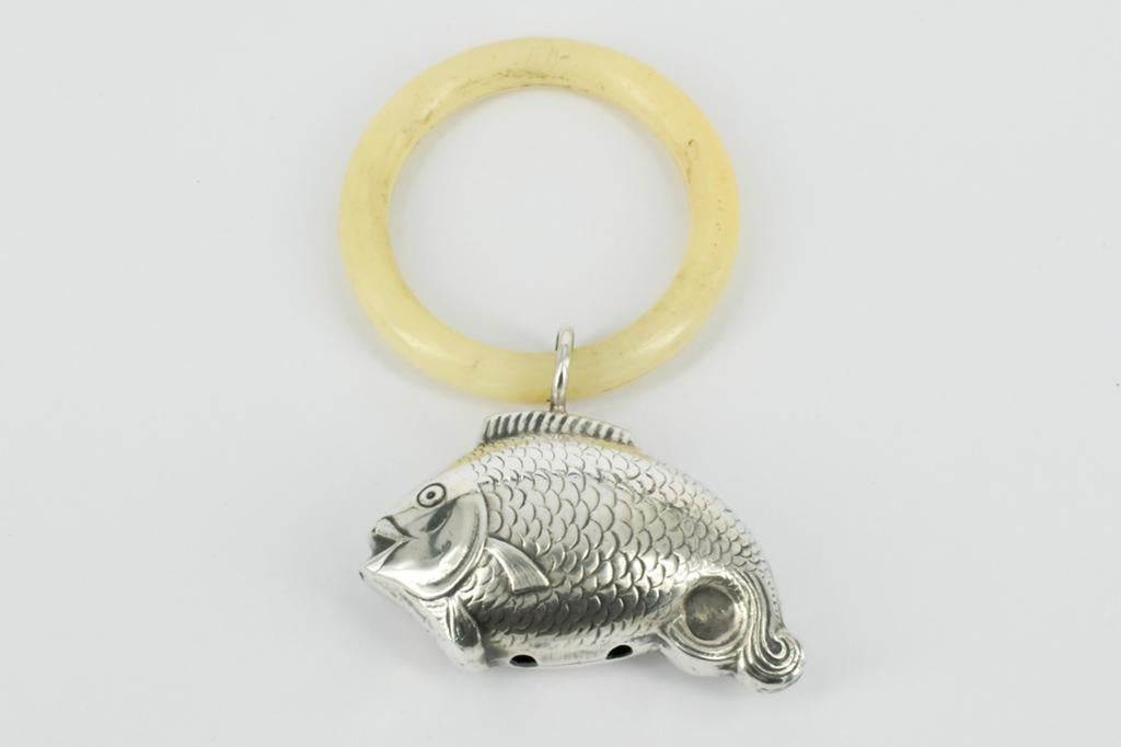 VINTAGE VERZILVERDE RAMMELAAR  , VIS, Ophalen of Verzenden, Zilver