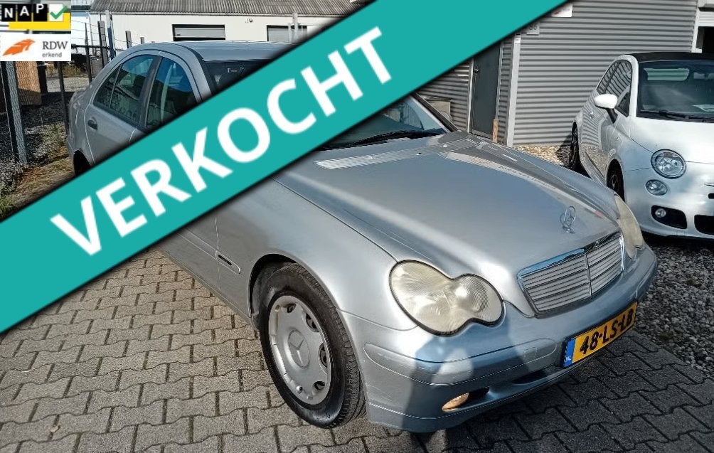 Mercedes-Benz C-Klasse 1.8 C180 Kompr Sedan AUT 2003 Grijs, Automaat, Zwart, 1796 cc, Origineel Nederlands