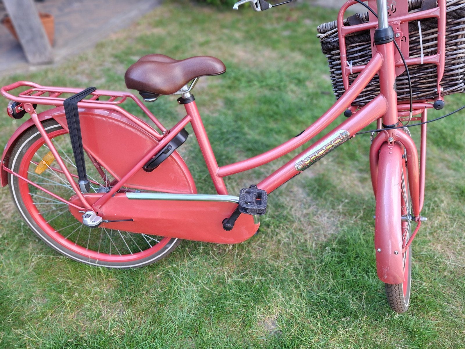 Popal fiets 24 inch + mand, voor- en achterlicht, slot, Ophalen, Terugtraprem, Versnellingen, Popal