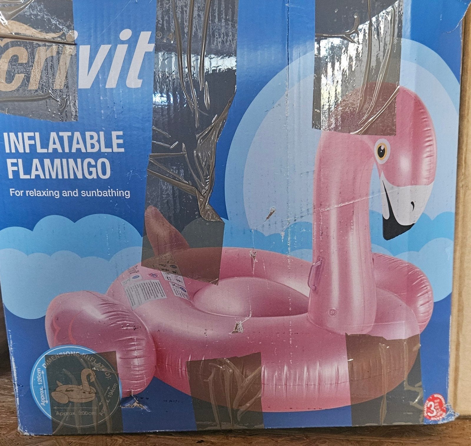 Grote opblaasbare Flamingo  2 Meter doorsnede, Ophalen