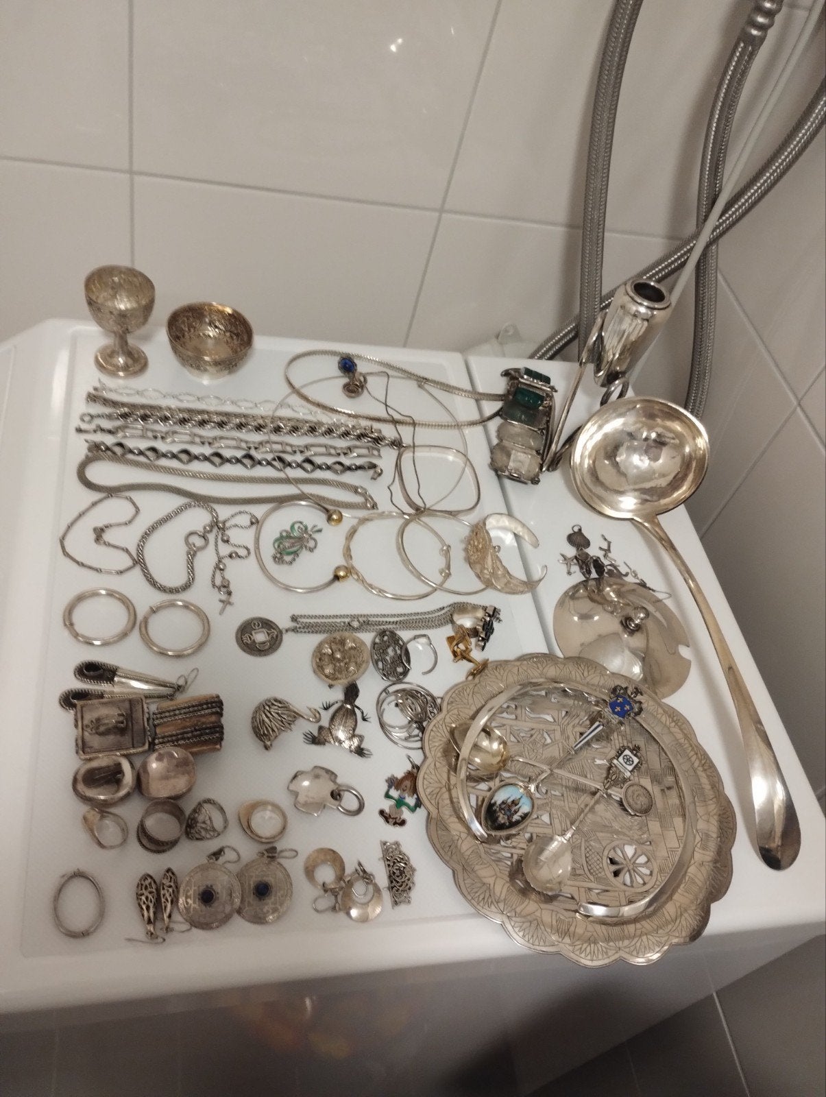 Zilver 835, 900, 925, 935 en 999 totaal 1278 gram, Antiek en Kunst, Ophalen
