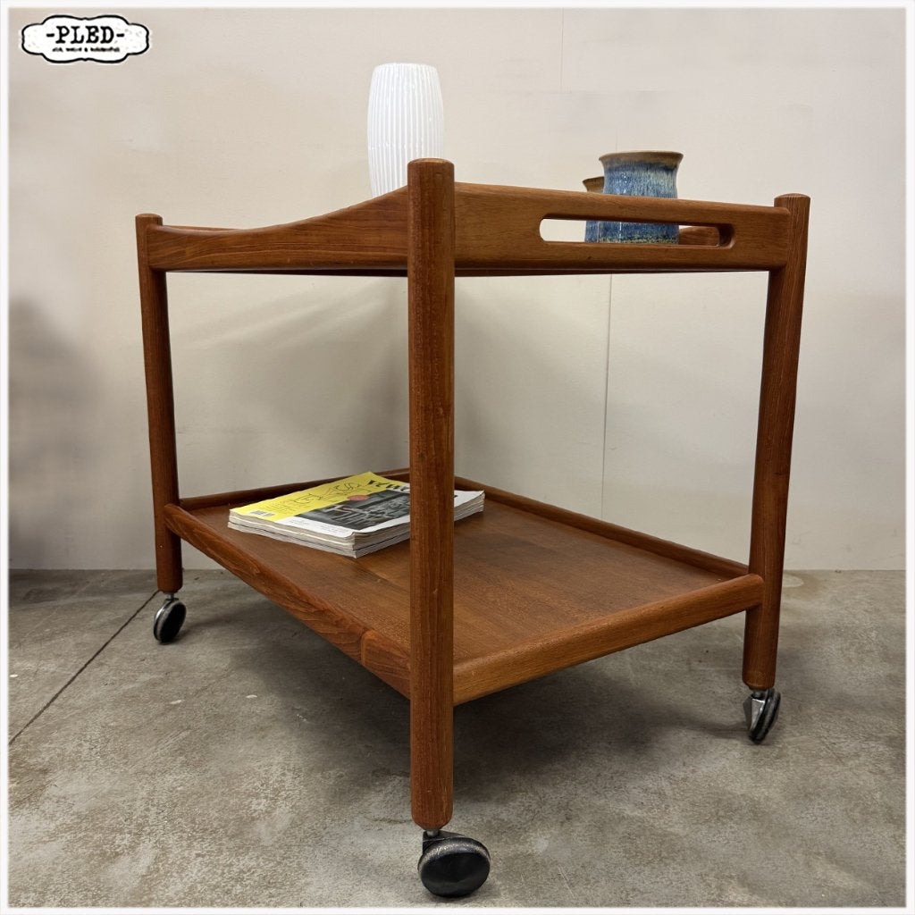 Teak serving trolley Hans Wegner for Andreas Tuck, 1960s, Huis en Inrichting, Gebruikt, Andreas Tuck, 55 tot 75 cm, Nb